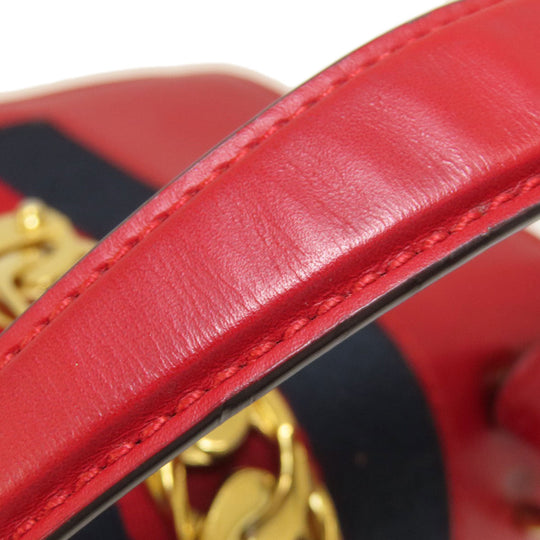 GUCCI Handbag 4720270 Calfskin Red Sylvie 2WAY Women Used Authentic