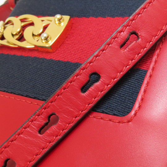GUCCI Handbag 4720270 Calfskin Red Sylvie 2WAY Women Used Authentic