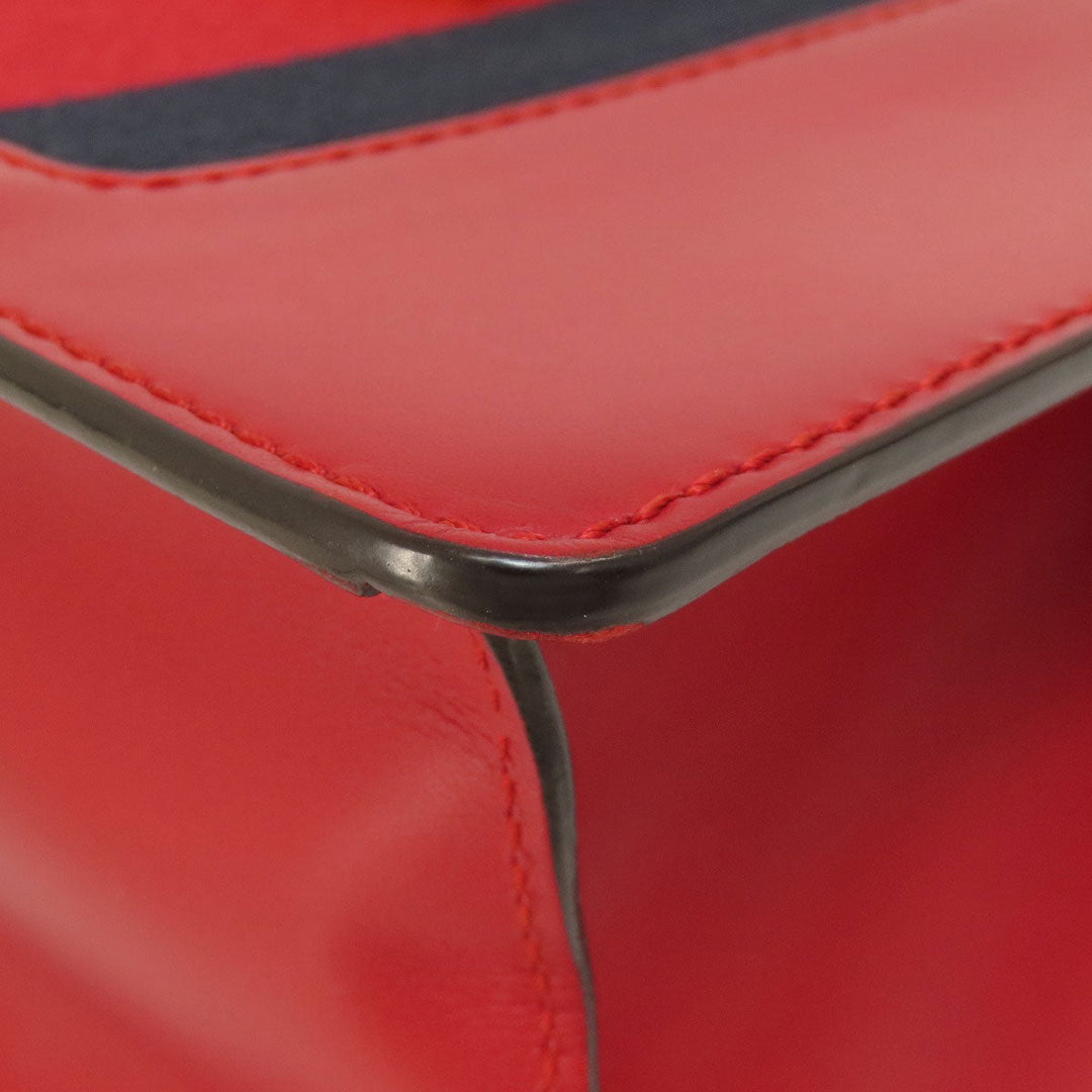 GUCCI Handbag 4720270 Calfskin Red Sylvie 2WAY Women Used Authentic