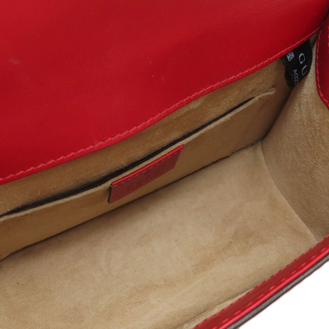 GUCCI Handbag 4720270 Calfskin Red Sylvie 2WAY Women Used Authentic