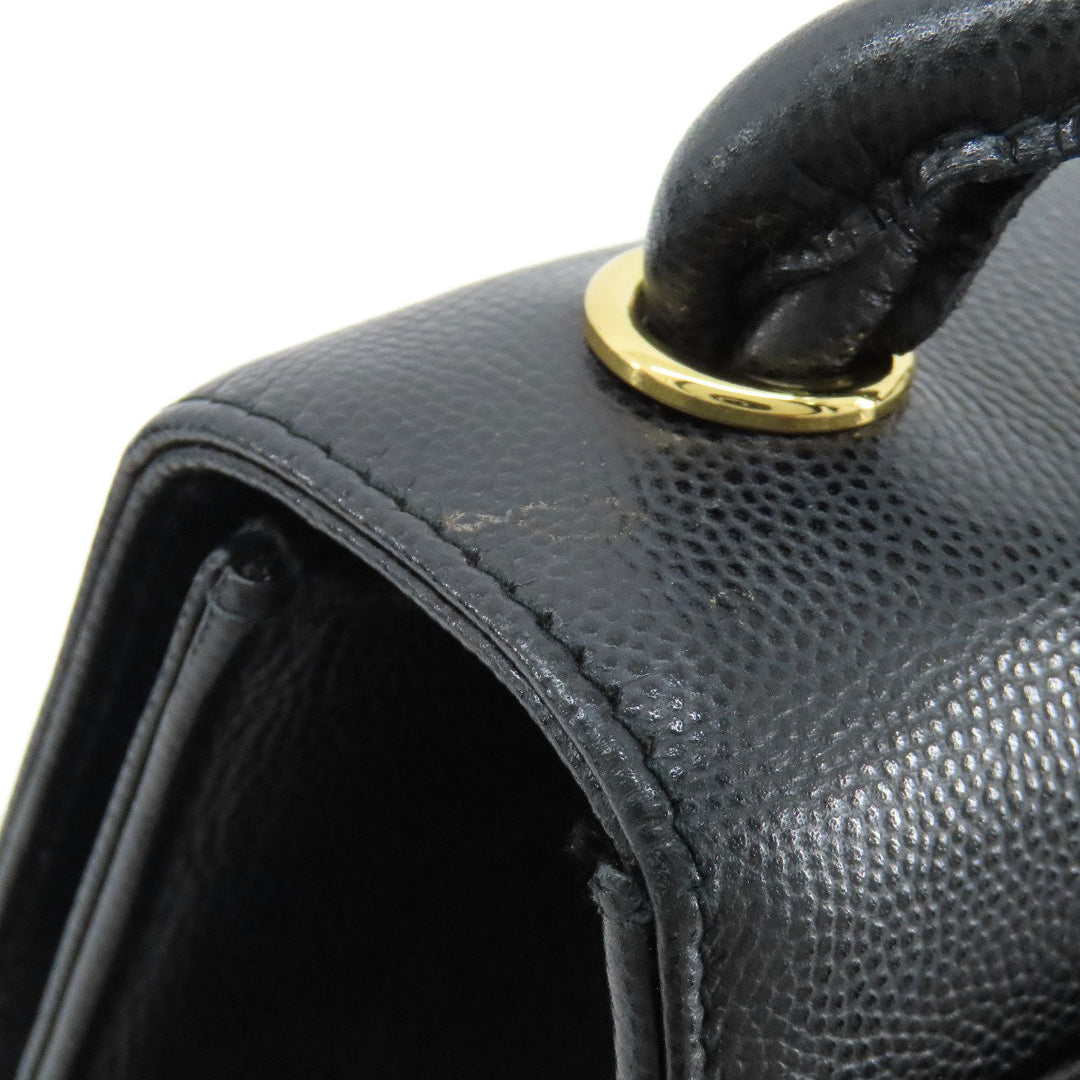 CHANEL Shoulder Bag Grained Calfskin Skin black COCO Mark Gold Metal