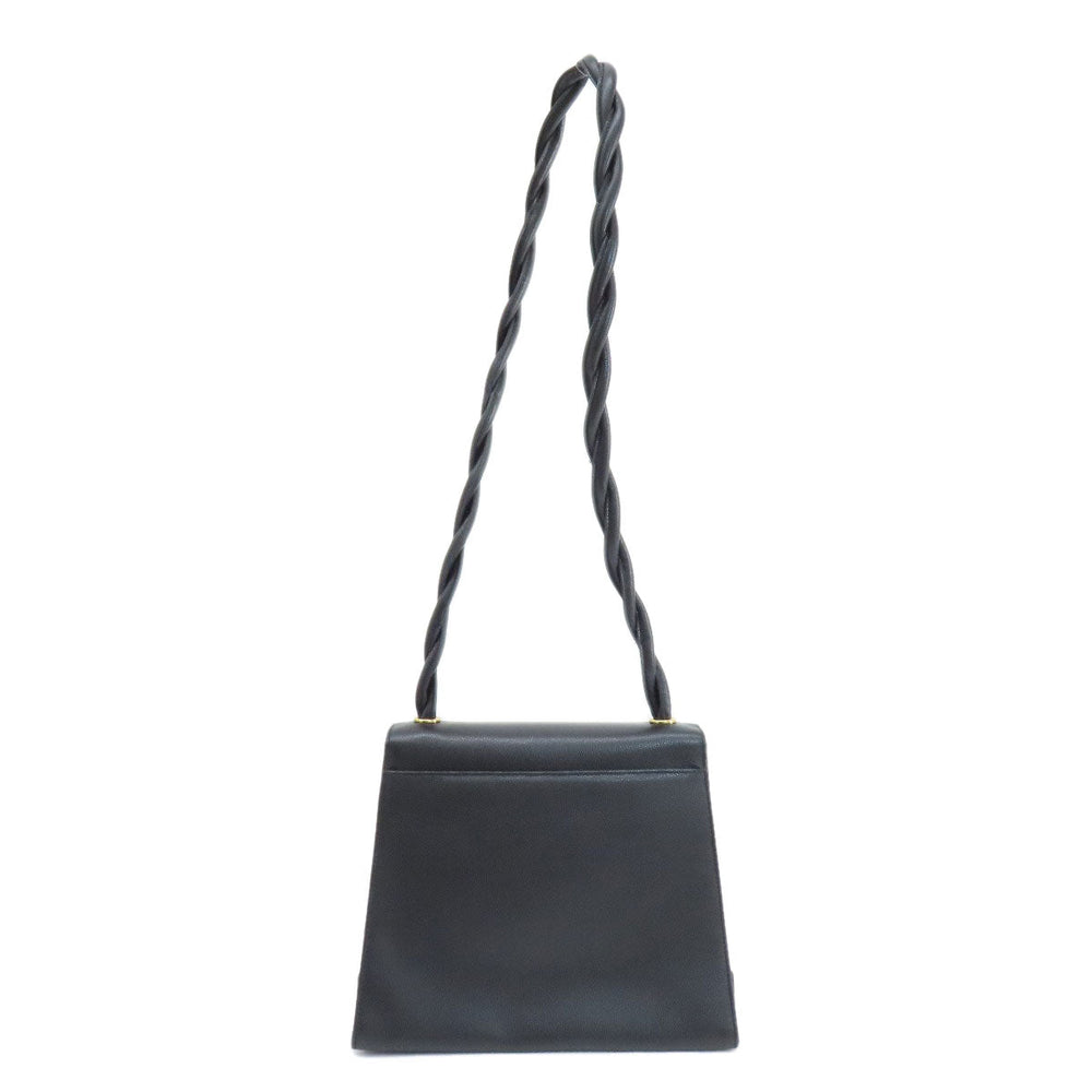CHANEL Shoulder Bag Grained Calfskin Skin black COCO Mark Gold Metal