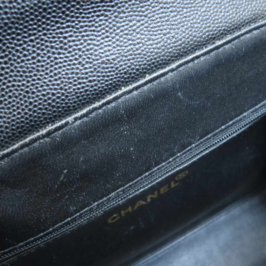 CHANEL Handbag Grained Calfskin Skin black COCO Mark