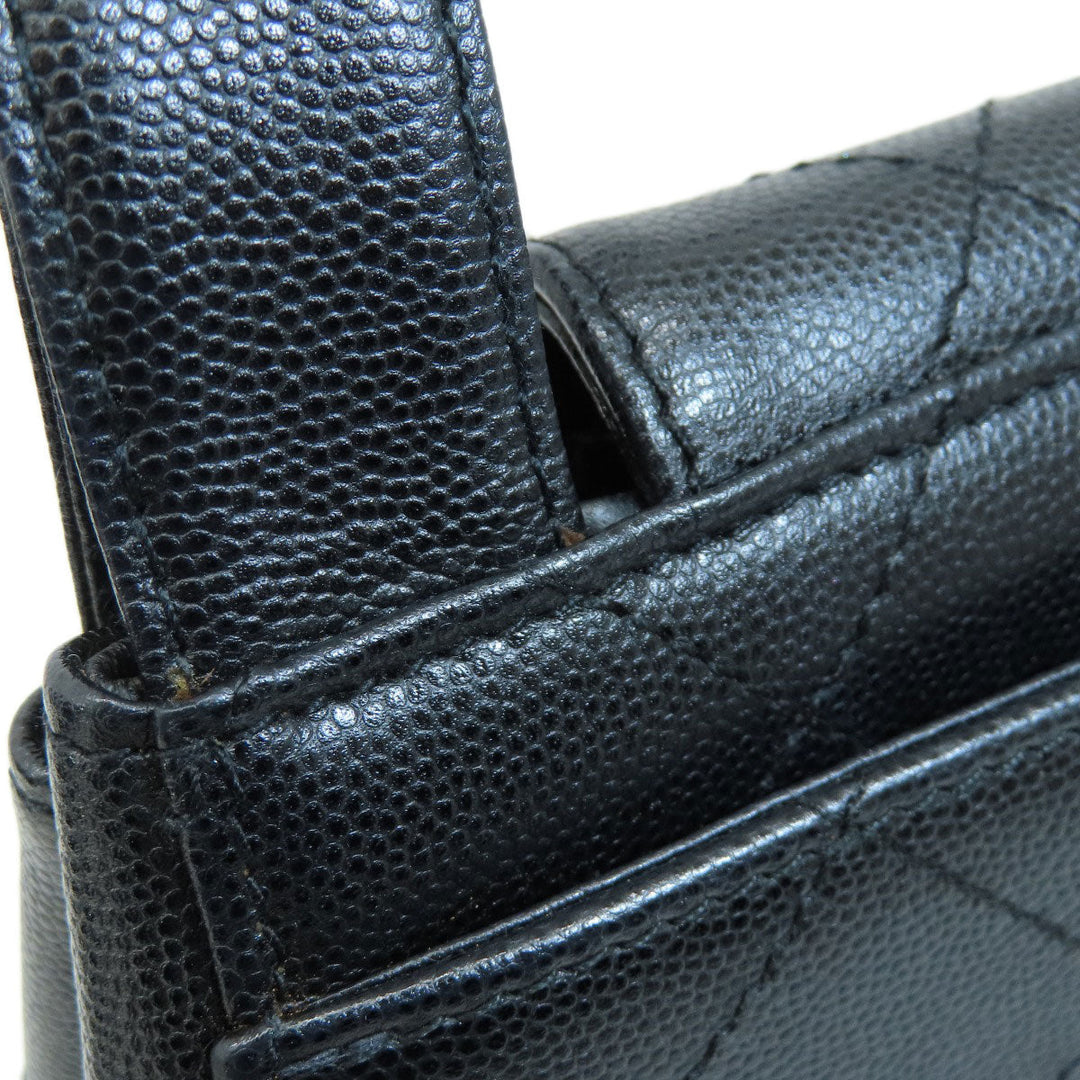 CHANEL Handbag Grained Calfskin Skin black COCO Mark