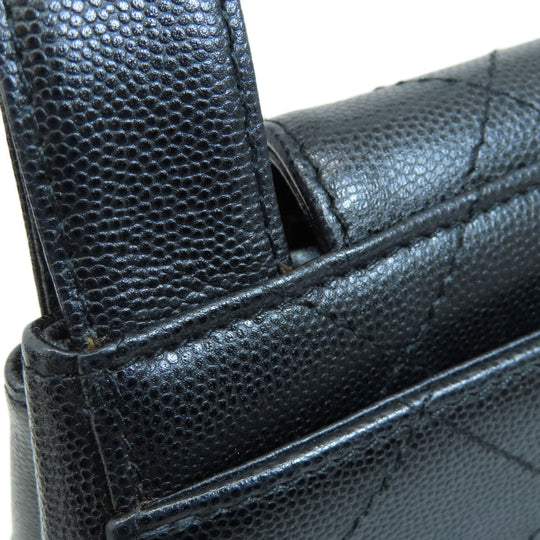 CHANEL Handbag Grained Calfskin Skin black COCO Mark