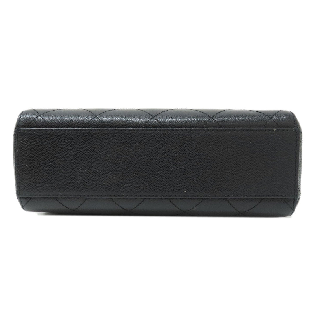 CHANEL Handbag Grained Calfskin Skin black COCO Mark