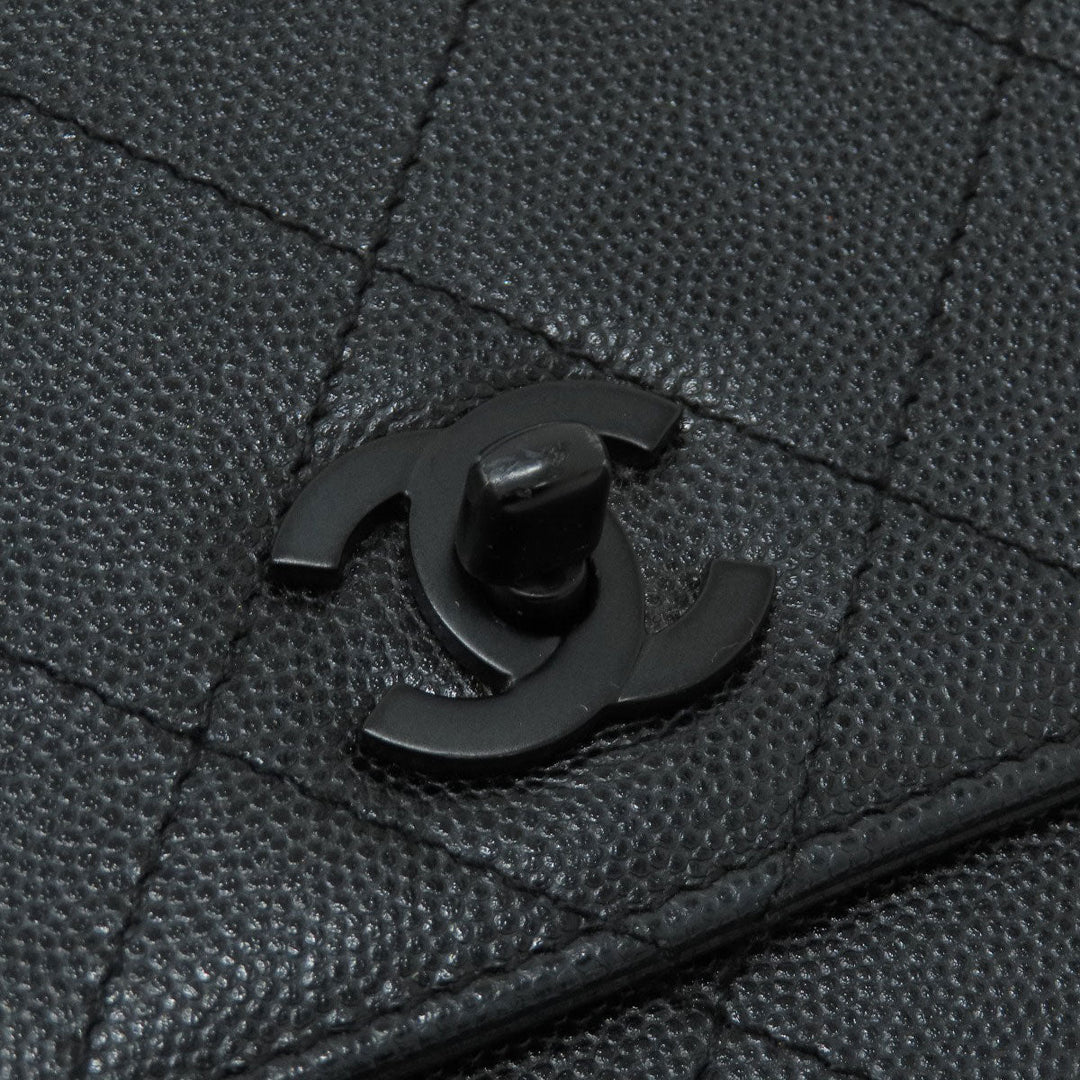 CHANEL Handbag Grained Calfskin Skin black COCO Mark