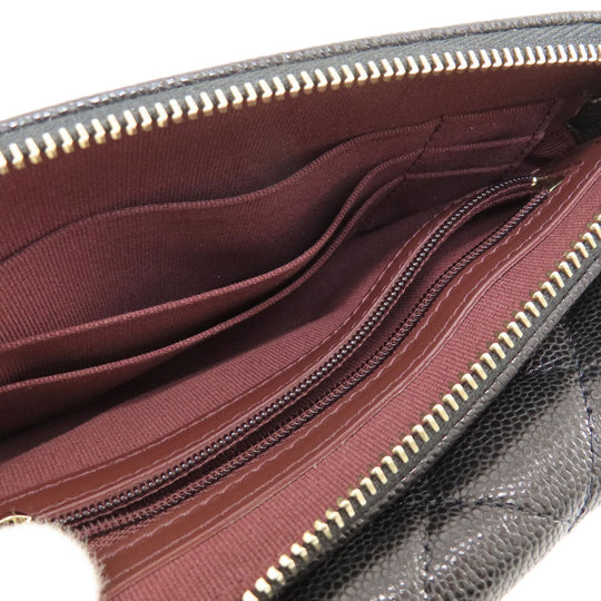 CHANEL Shoulder Bag Grained Calfskin Skin black ChainShoulder Matelasse Gold Metal