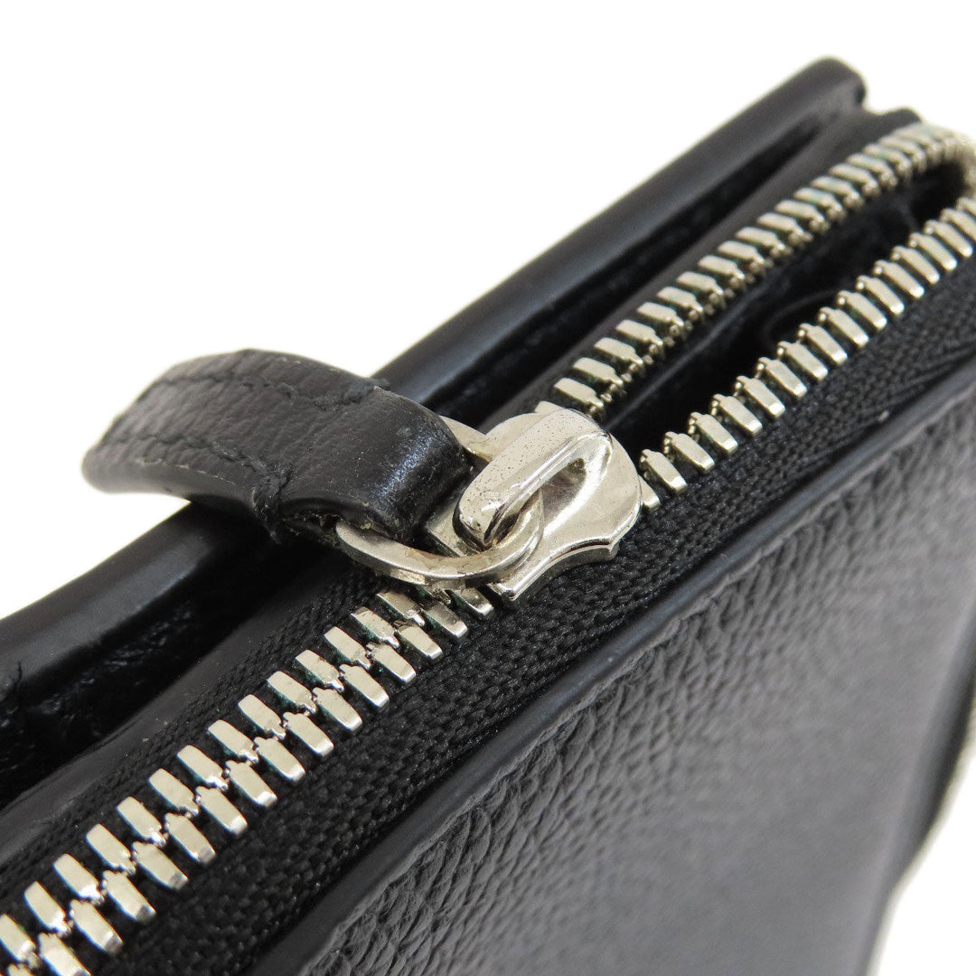 BALENCIAGA Bifold Wallet 650879 leather black logo mens(Unisex) Used Authentic