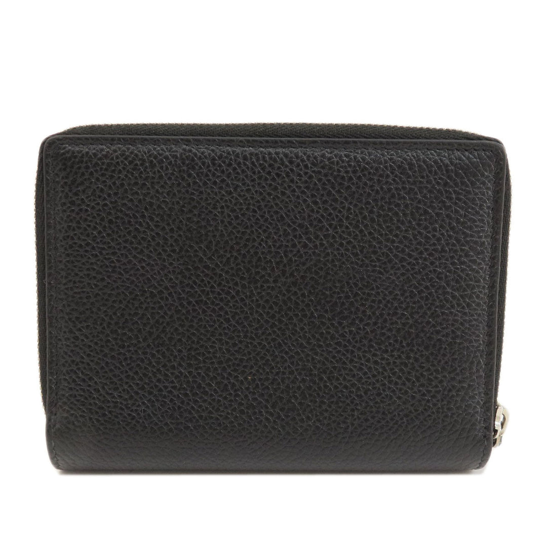 BALENCIAGA Bifold Wallet 650879 leather black logo mens(Unisex) Used Authentic
