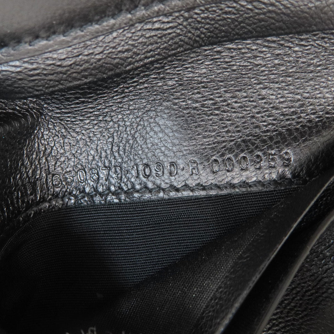 BALENCIAGA Bifold Wallet 650879 leather black logo mens(Unisex) Used Authentic