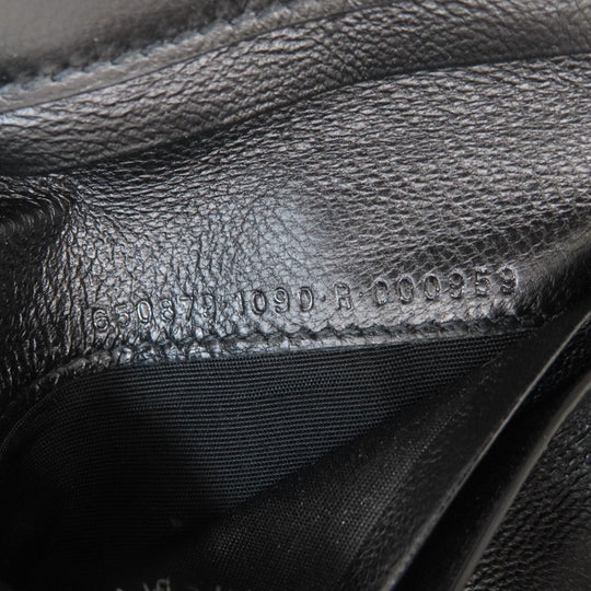 BALENCIAGA Bifold Wallet 650879 leather black logo mens(Unisex) Used Authentic