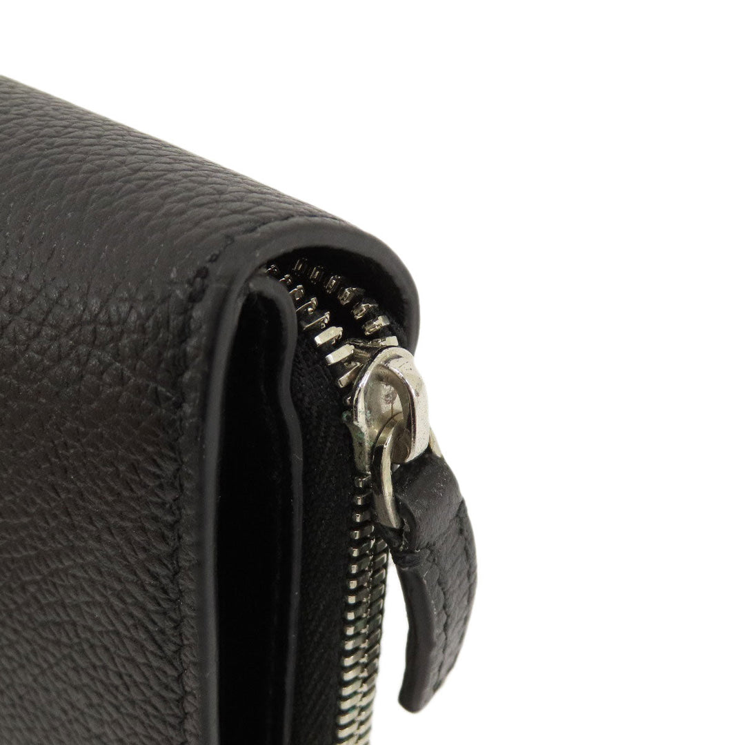BALENCIAGA Bifold Wallet 650879 leather black logo mens(Unisex) Used Authentic