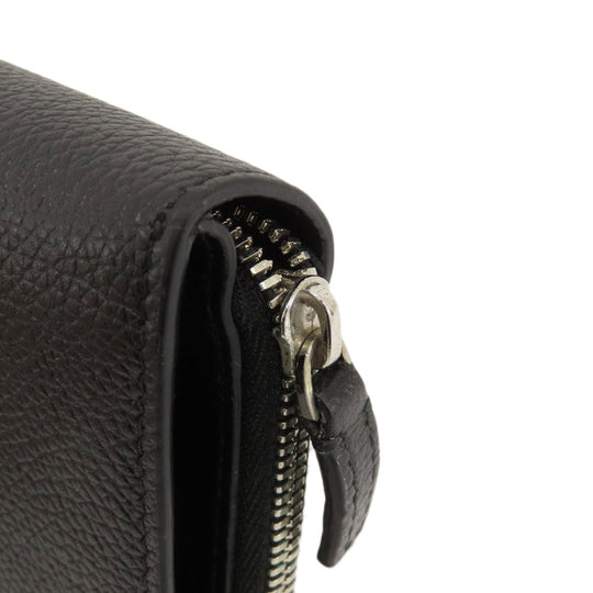 BALENCIAGA Bifold Wallet 650879 leather black logo mens(Unisex) Used Authentic