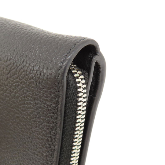 BALENCIAGA Bifold Wallet 650879 leather black logo mens(Unisex) Used Authentic