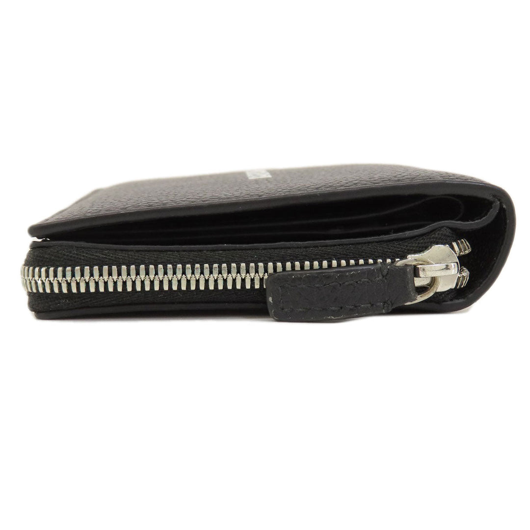 BALENCIAGA Bifold Wallet 650879 leather black logo mens(Unisex) Used Authentic