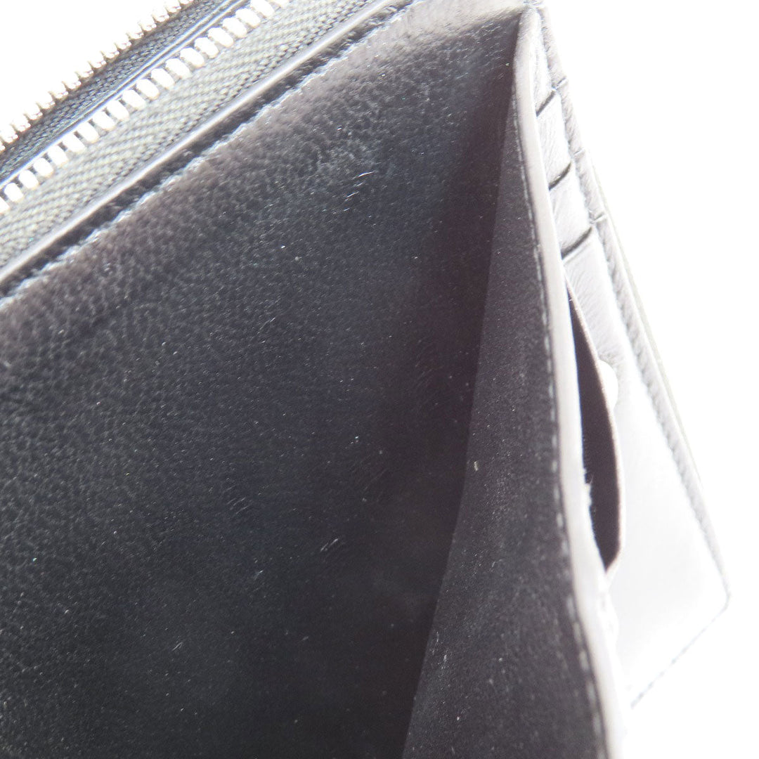 BALENCIAGA Bifold Wallet 650879 leather black logo mens(Unisex) Used Authentic