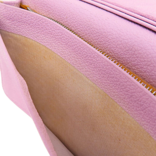 BVLGARI Long Wallet Purse leather pink Bulgari Bulgari Women Used Authentic