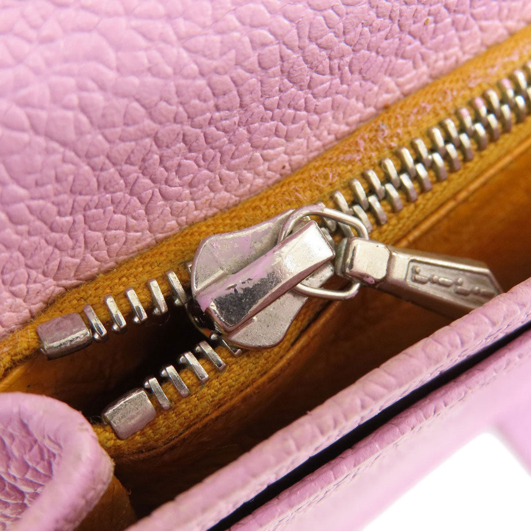 BVLGARI Long Wallet Purse leather pink Bulgari Bulgari Women Used Authentic