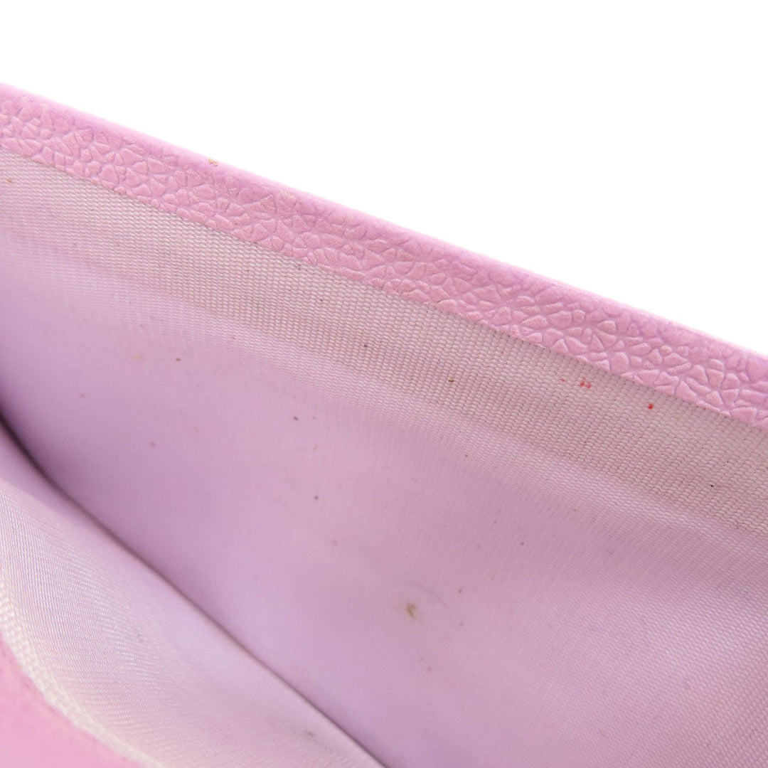 BVLGARI Long Wallet Purse leather pink Bulgari Bulgari Women Used Authentic