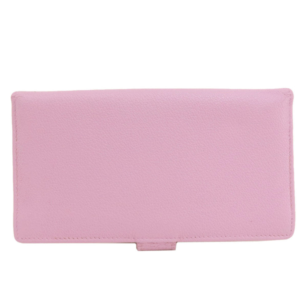 BVLGARI Long Wallet Purse leather pink Bulgari Bulgari Women Used Authentic