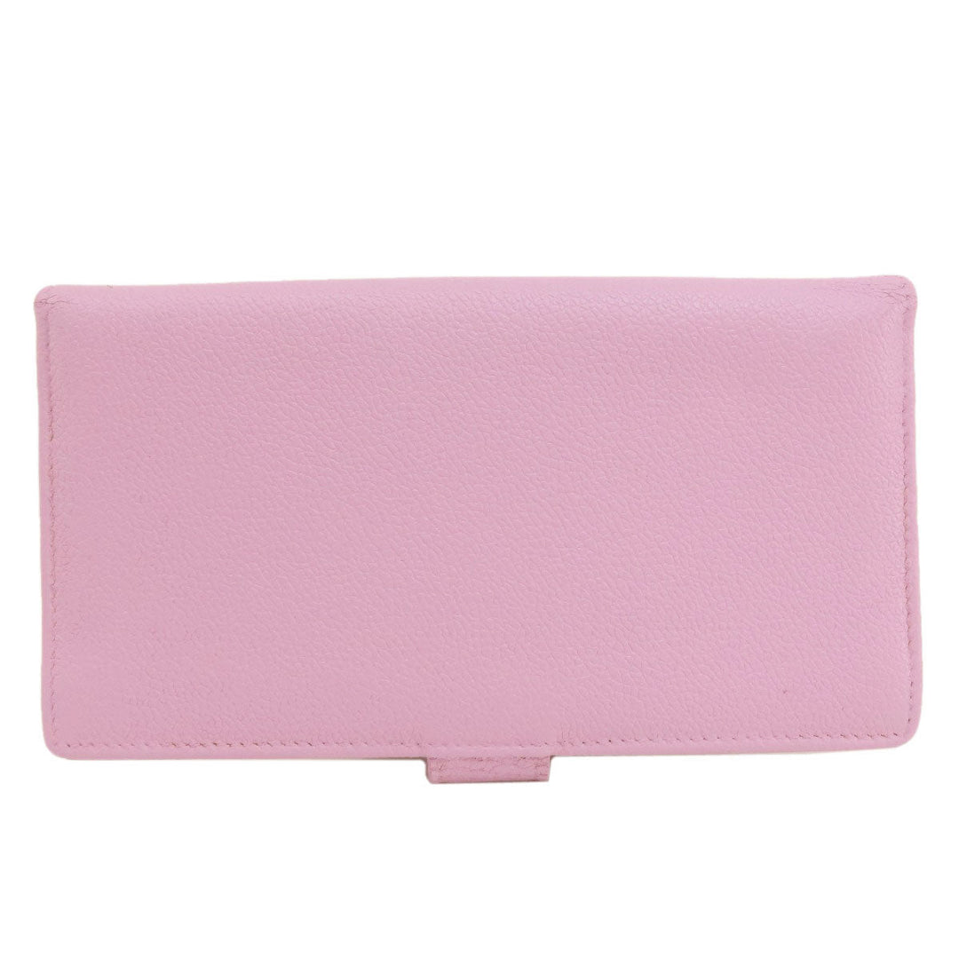 BVLGARI Long Wallet Purse leather pink Bulgari Bulgari Women Used Authentic