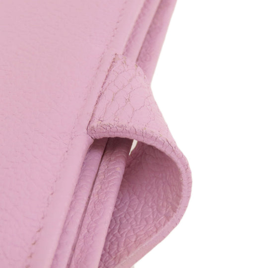 BVLGARI Long Wallet Purse leather pink Bulgari Bulgari Women Used Authentic