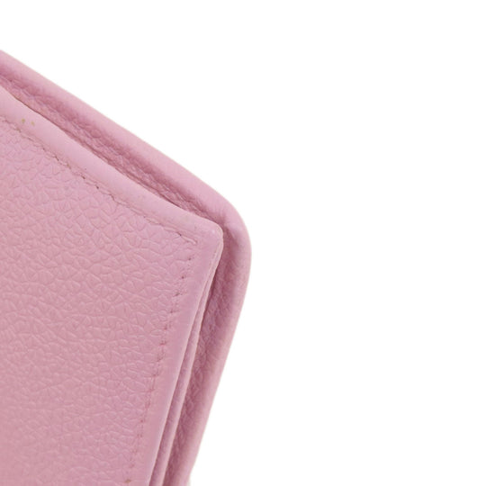 BVLGARI Long Wallet Purse leather pink Bulgari Bulgari Women Used Authentic