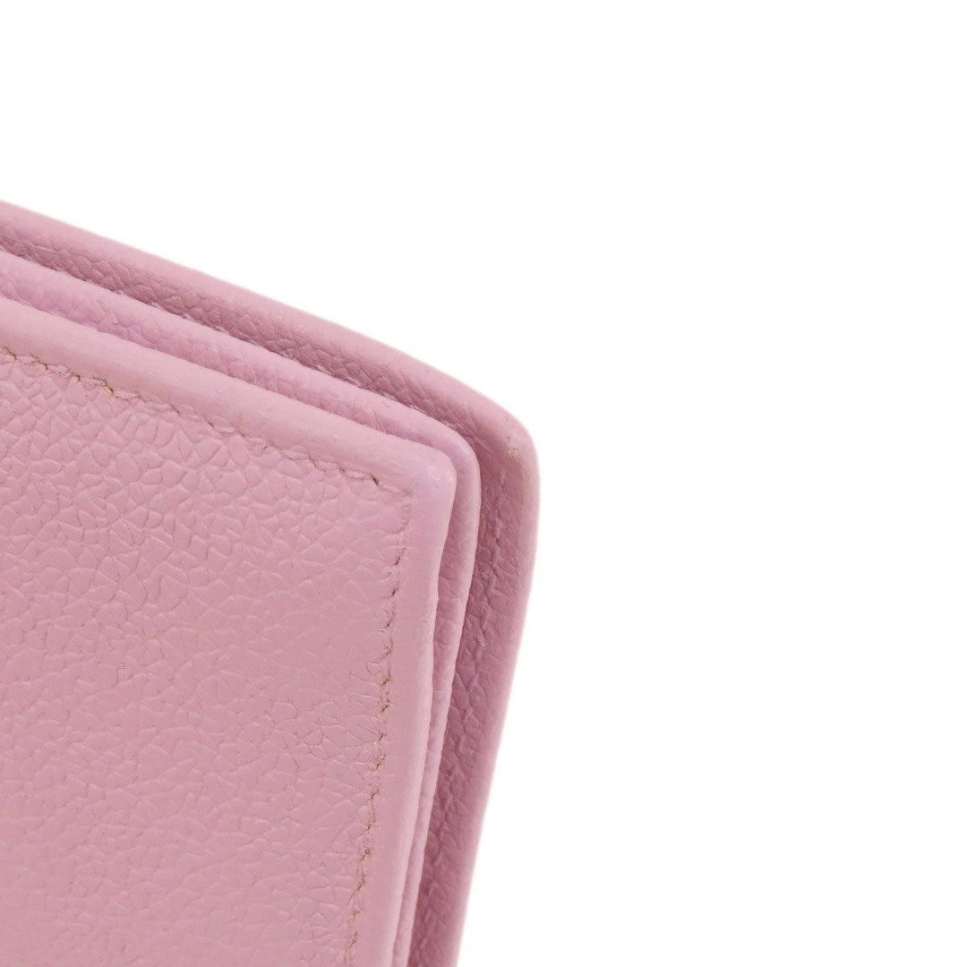 BVLGARI Long Wallet Purse leather pink Bulgari Bulgari Women Used Authentic
