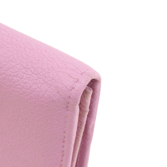 BVLGARI Long Wallet Purse leather pink Bulgari Bulgari Women Used Authentic