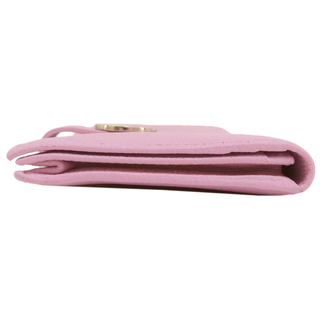BVLGARI Long Wallet Purse leather pink Bulgari Bulgari Women Used Authentic