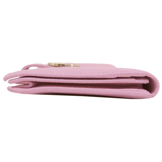 BVLGARI Long Wallet Purse leather pink Bulgari Bulgari Women Used Authentic