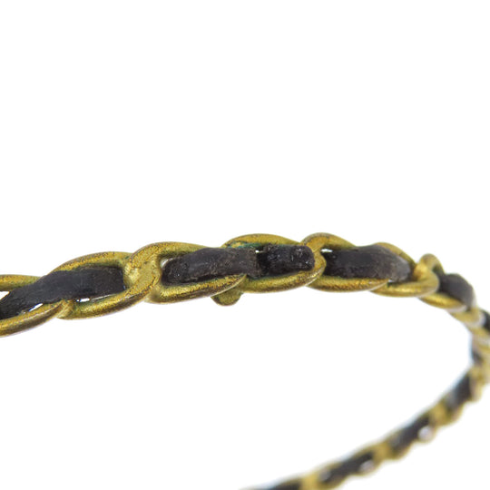 CHANEL bracelet Metal, Leather gold COCO Mark Bangle Women Used Authentic