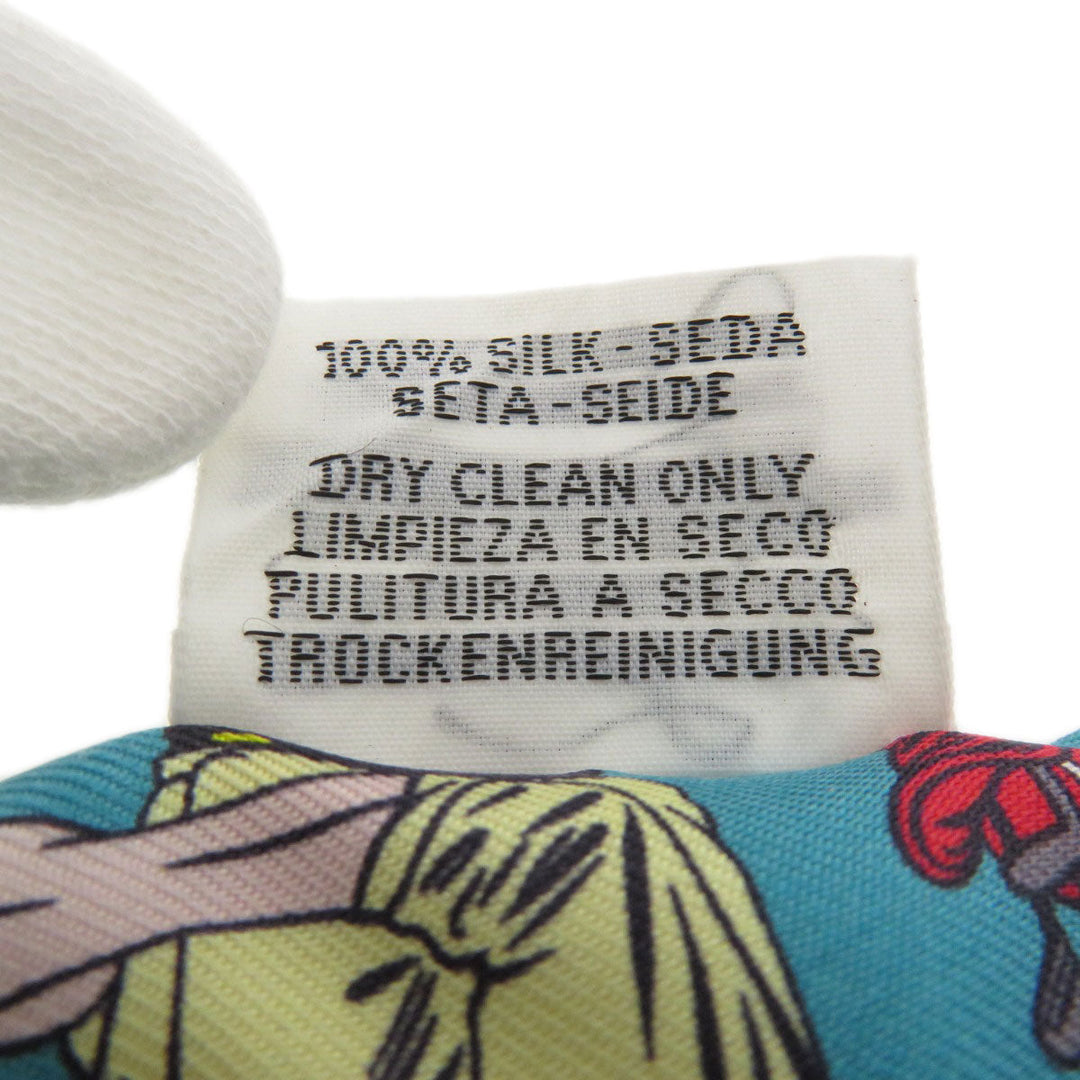 HERMES scarf silk blue Twilly Women Used Authentic