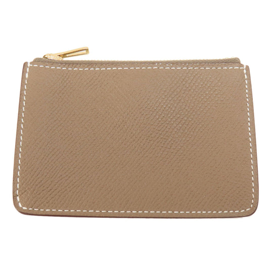 HERMES Coin case Epsom beige Constance Slim Etoupe Gold Metal Women Used Authentic