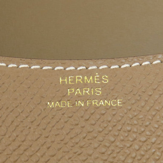 HERMES Coin case Epsom beige Constance Slim Etoupe Gold Metal Women Used Authentic