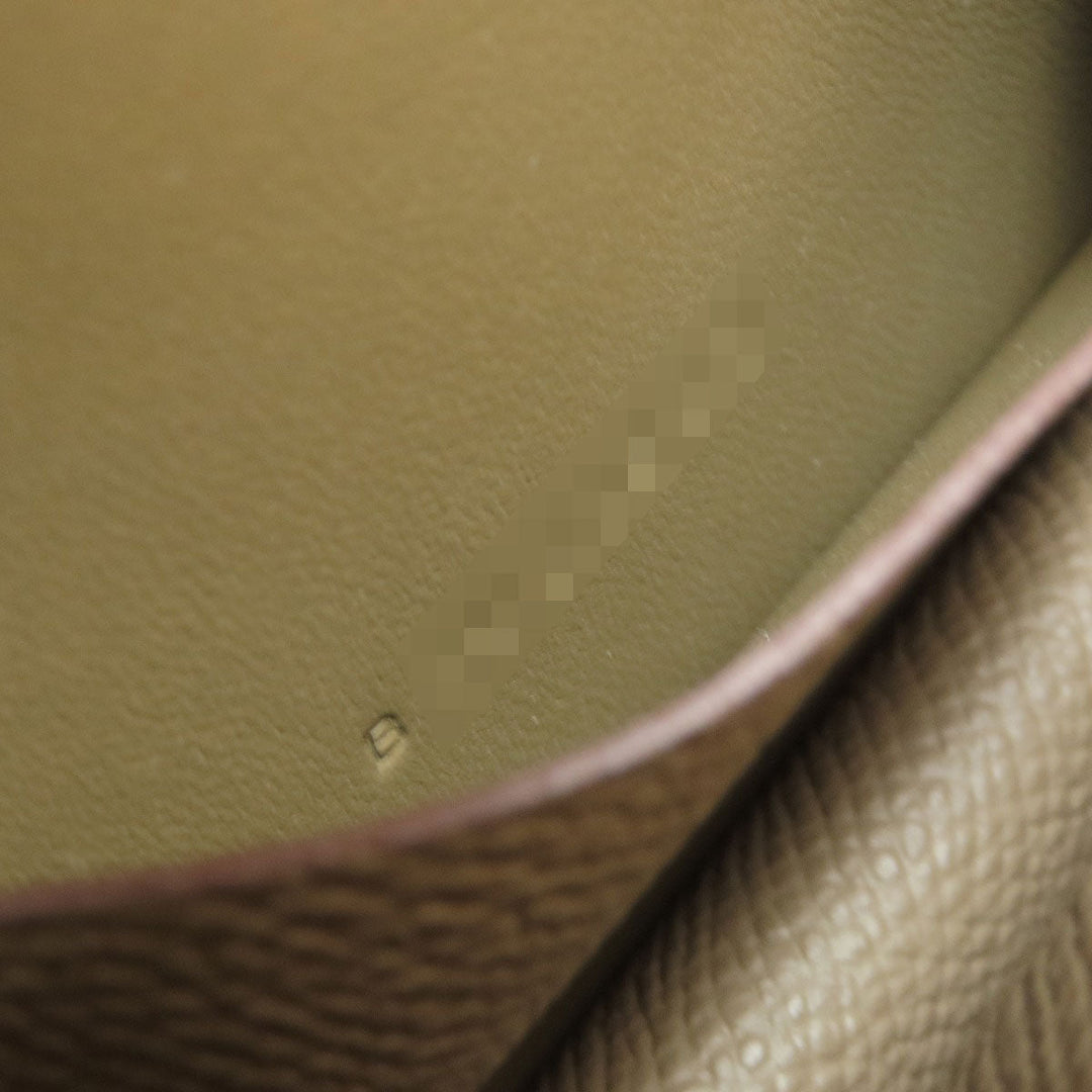 HERMES Coin case Epsom beige Constance Slim Etoupe Gold Metal Women Used Authentic