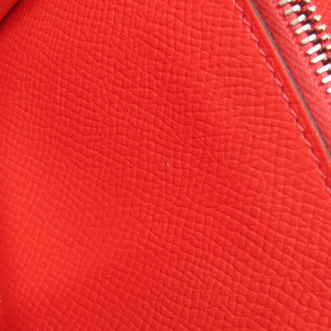 HERMES Long Wallet Purse Epsom Red Azap Classic Women Used Authentic