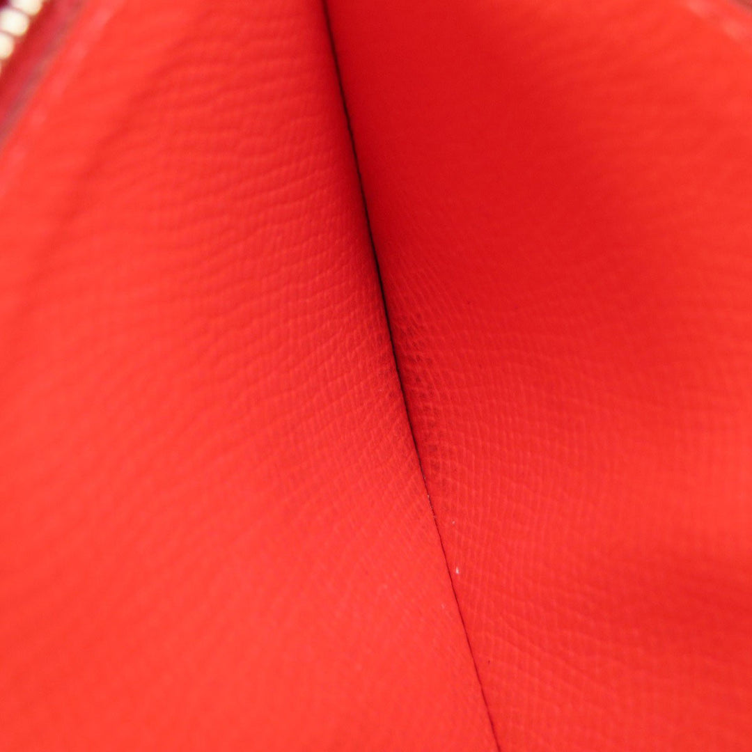 HERMES Long Wallet Purse Epsom Red Azap Classic Women Used Authentic