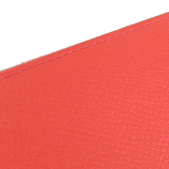 HERMES Long Wallet Purse Epsom Red Azap Classic Women Used Authentic