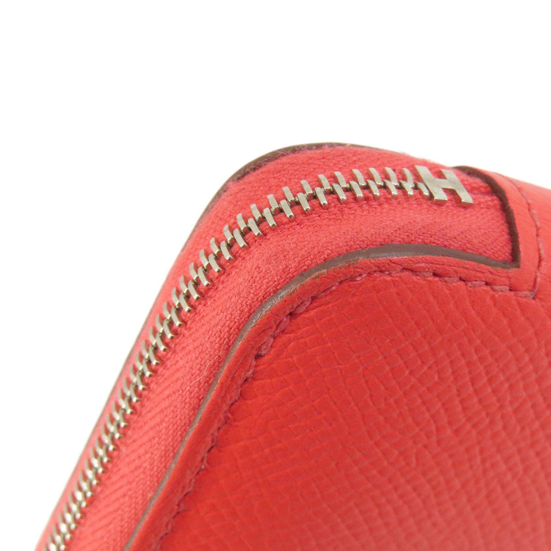 HERMES Long Wallet Purse Epsom Red Azap Classic Women Used Authentic