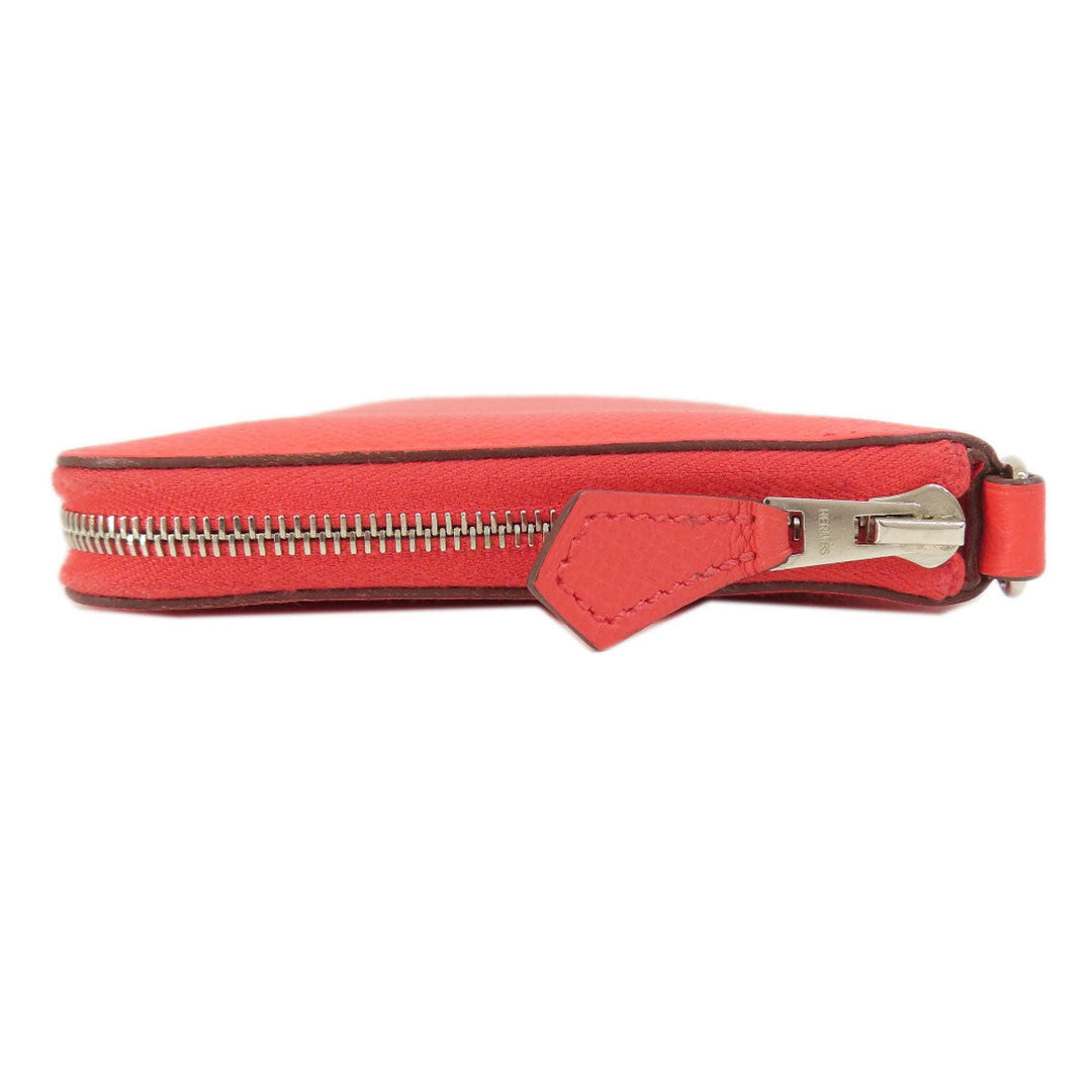 HERMES Long Wallet Purse Epsom Red Azap Classic Women Used Authentic