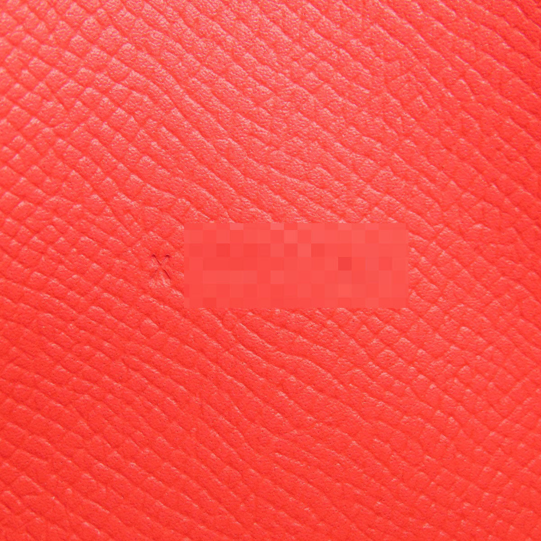 HERMES Long Wallet Purse Epsom Red Azap Classic Women Used Authentic