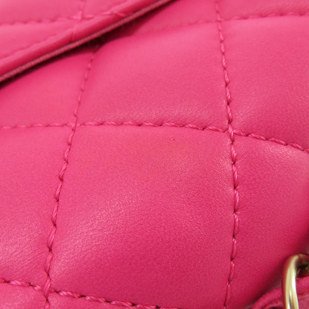 CHANEL Shoulder Bag lambskin pink ChainShoulder Matelasse Gold Metal