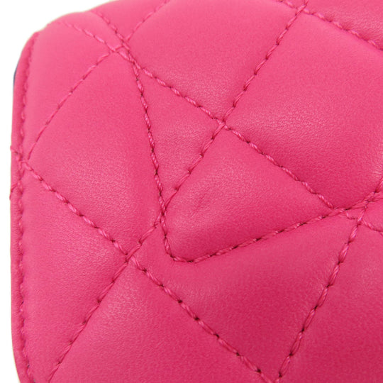 CHANEL Shoulder Bag lambskin pink ChainShoulder Matelasse Gold Metal