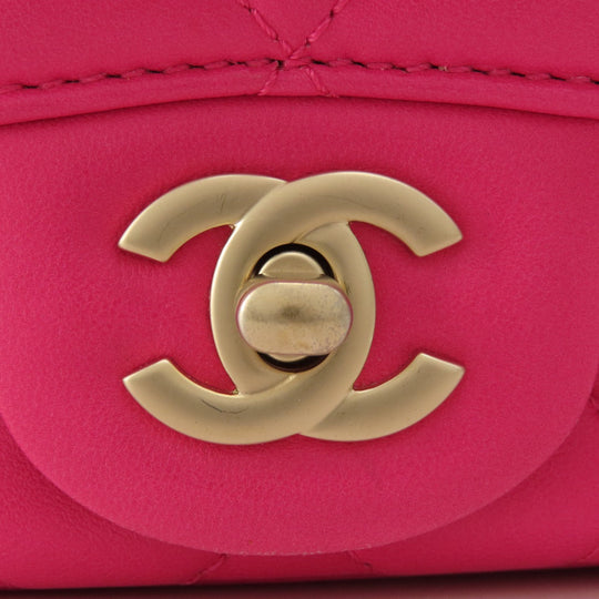 CHANEL Shoulder Bag lambskin pink ChainShoulder Matelasse Gold Metal