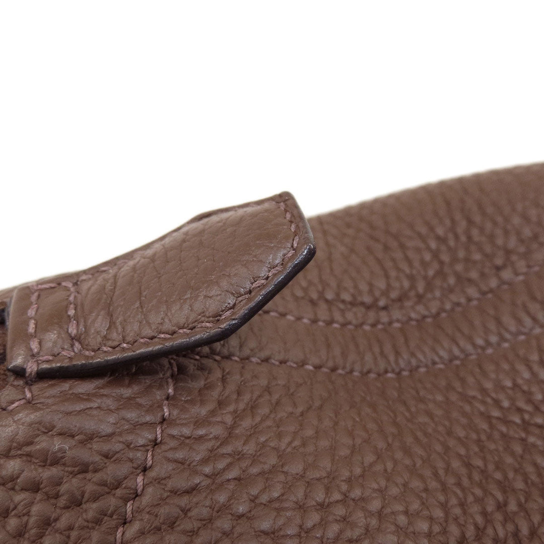 HERMES Handbag Taurillon Clemence Brown Bolide 31 Brown SilverMetal