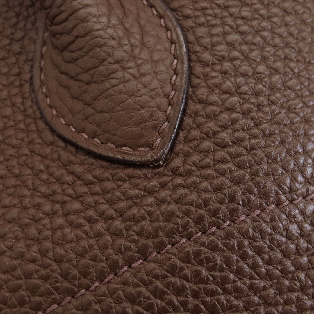 HERMES Handbag Taurillon Clemence Brown Bolide 31 Brown SilverMetal