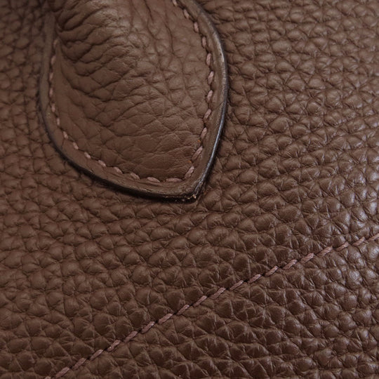HERMES Handbag Taurillon Clemence Brown Bolide 31 Brown SilverMetal