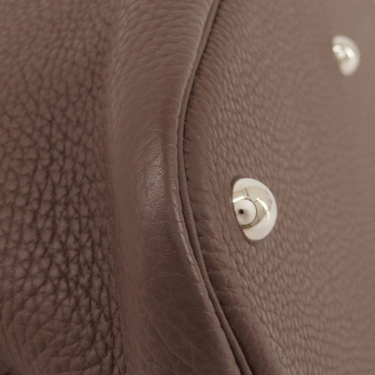 HERMES Handbag Taurillon Clemence Brown Bolide 31 Brown SilverMetal